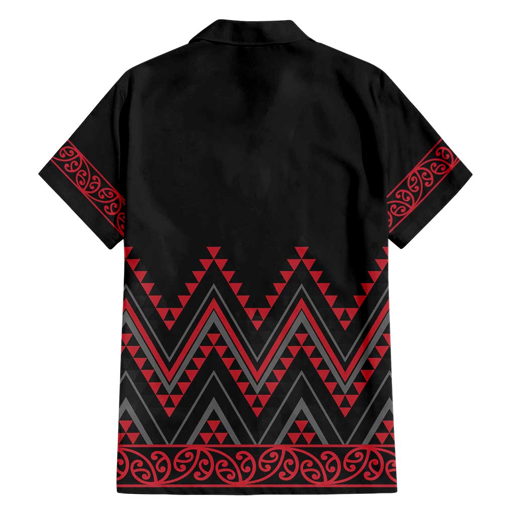 Red Aotearoa Mangopare Kowhaiwhai and Niho Taniwha Hawaiian Shirt Maori New Zealand