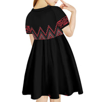 Red Aotearoa Mangopare Kowhaiwhai and Niho Taniwha Kid Short Sleeve Dress Maori New Zealand LT14 - Polynesian Pride