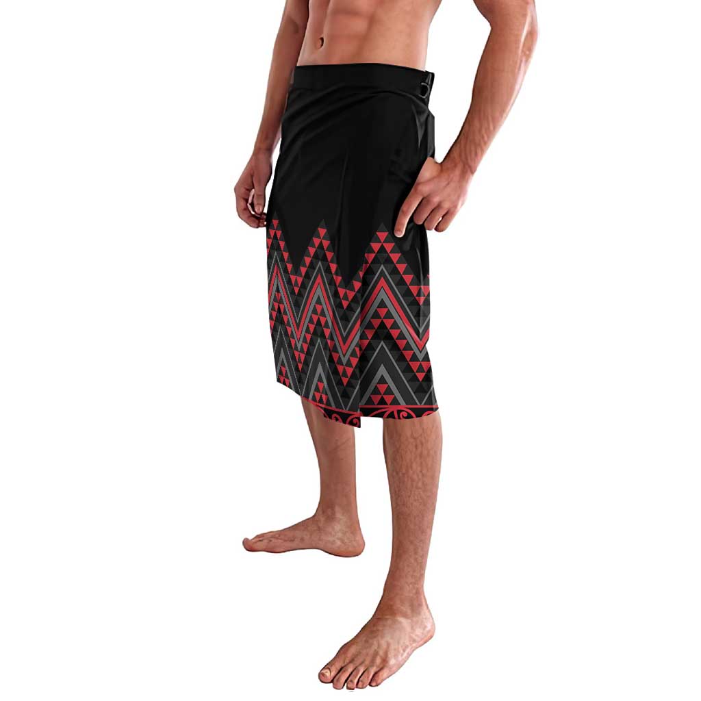 Red Aotearoa Mangopare Kowhaiwhai and Niho Taniwha Lavalava Maori New Zealand