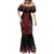 Red Aotearoa Mangopare Kowhaiwhai and Niho Taniwha Mermaid Dress Maori New Zealand