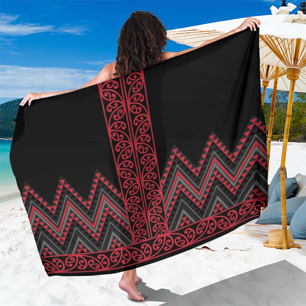 Red Aotearoa Mangopare Kowhaiwhai and Niho Taniwha Sarong Maori New Zealand