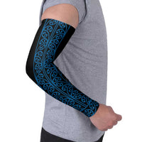 Blue Aotearoa Mangopare Kowhaiwhai Niho Taniwha Arm Sleeves Maori New Zealand - Polynesian Pride