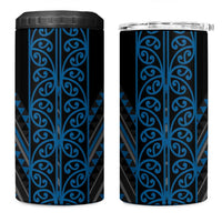 Blue Aotearoa Mangopare Kowhaiwhai and Niho Taniwha 4 in 1 Can Cooler Tumbler Maori New Zealand