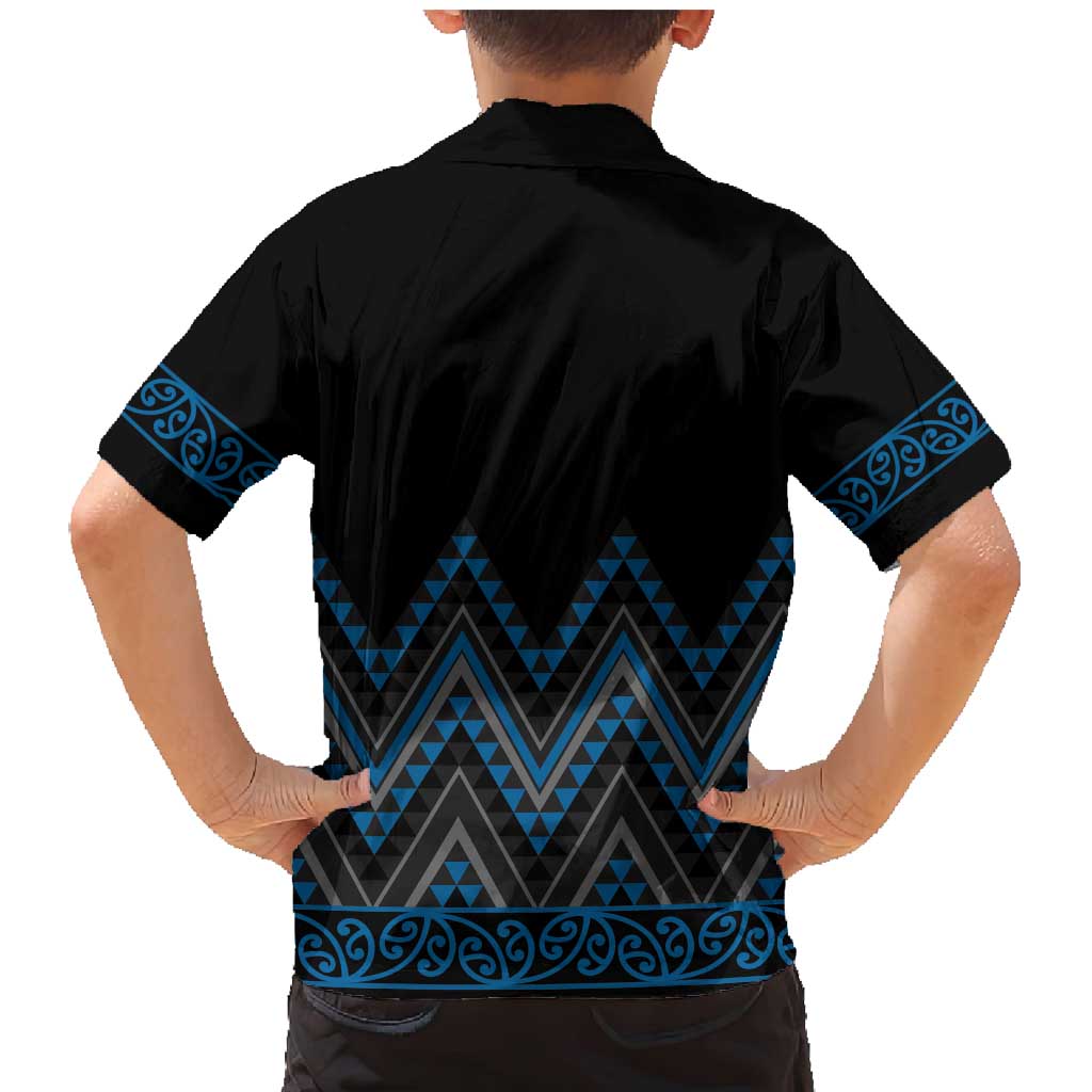 Blue Aotearoa Mangopare Kowhaiwhai and Niho Taniwha Family Matching Mermaid Dress and Hawaiian Shirt Maori New Zealand LT14 - Polynesian Pride