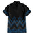 Blue Aotearoa Mangopare Kowhaiwhai and Niho Taniwha Family Matching Off Shoulder Maxi Dress and Hawaiian Shirt Maori New Zealand