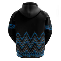 Blue Aotearoa Mangopare Kowhaiwhai and Niho Taniwha Hoodie Maori New Zealand