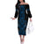 Blue Aotearoa Mangopare Kowhaiwhai and Niho Taniwha Off The Shoulder Long Sleeve Dress Maori New Zealand