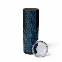 Blue Aotearoa Mangopare Kowhaiwhai and Niho Taniwha Skinny Tumbler Maori New Zealand LT14 - Polynesian Pride