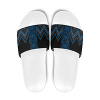 Blue Aotearoa Mangopare Kowhaiwhai Niho Taniwha Slide Sandals Maori New Zealand - Polynesian Pride