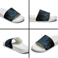 Blue Aotearoa Mangopare Kowhaiwhai Niho Taniwha Slide Sandals Maori New Zealand - Polynesian Pride