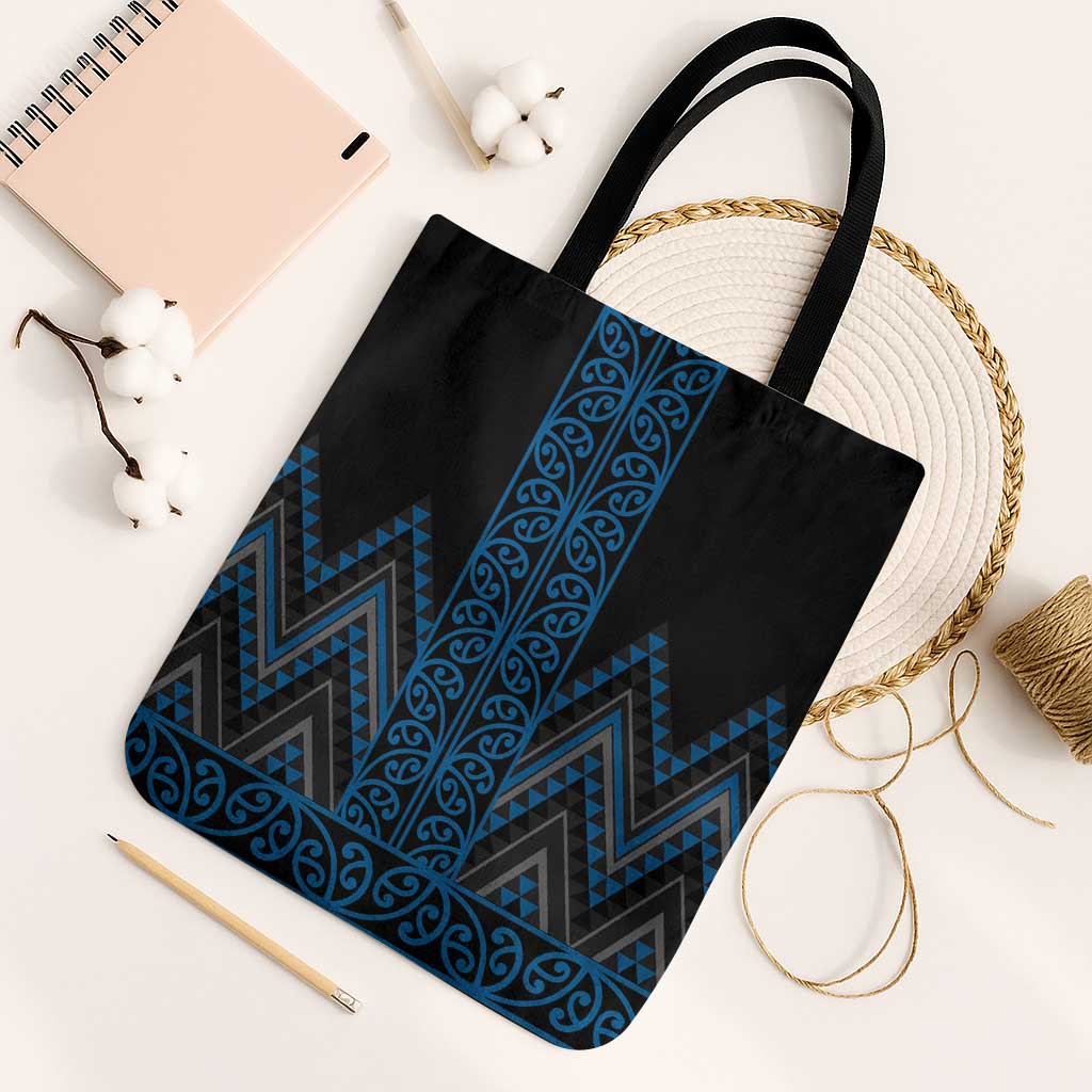 Blue Aotearoa Mangopare Kowhaiwhai Niho Taniwha Tote Bag Maori New Zealand - Polynesian Pride