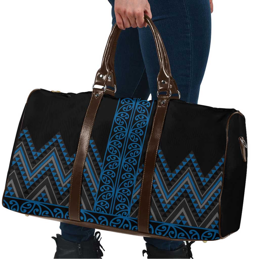 Blue Aotearoa Mangopare Kowhaiwhai Niho Taniwha Travel Bag Maori New Zealand - Polynesian Pride