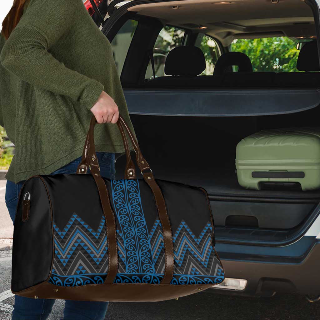 Blue Aotearoa Mangopare Kowhaiwhai Niho Taniwha Travel Bag Maori New Zealand - Polynesian Pride