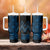 Blue Aotearoa Mangopare Kowhaiwhai and Niho Taniwha Tumbler With Handle Maori New Zealand