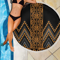 Gold Aotearoa Mangopare Kowhaiwhai and Niho Taniwha Beach Blanket Maori New Zealand