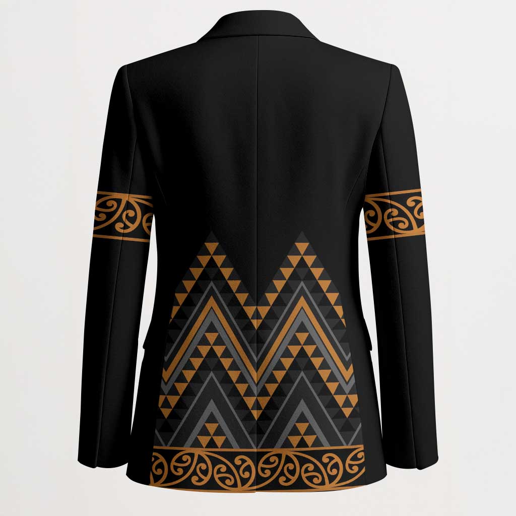 Gold Aotearoa Mangopare Kowhaiwhai Niho Taniwha Blazer Maori New Zealand - Polynesian Pride