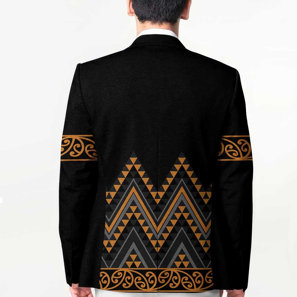 Gold Aotearoa Mangopare Kowhaiwhai Niho Taniwha Blazer Maori New Zealand - Polynesian Pride