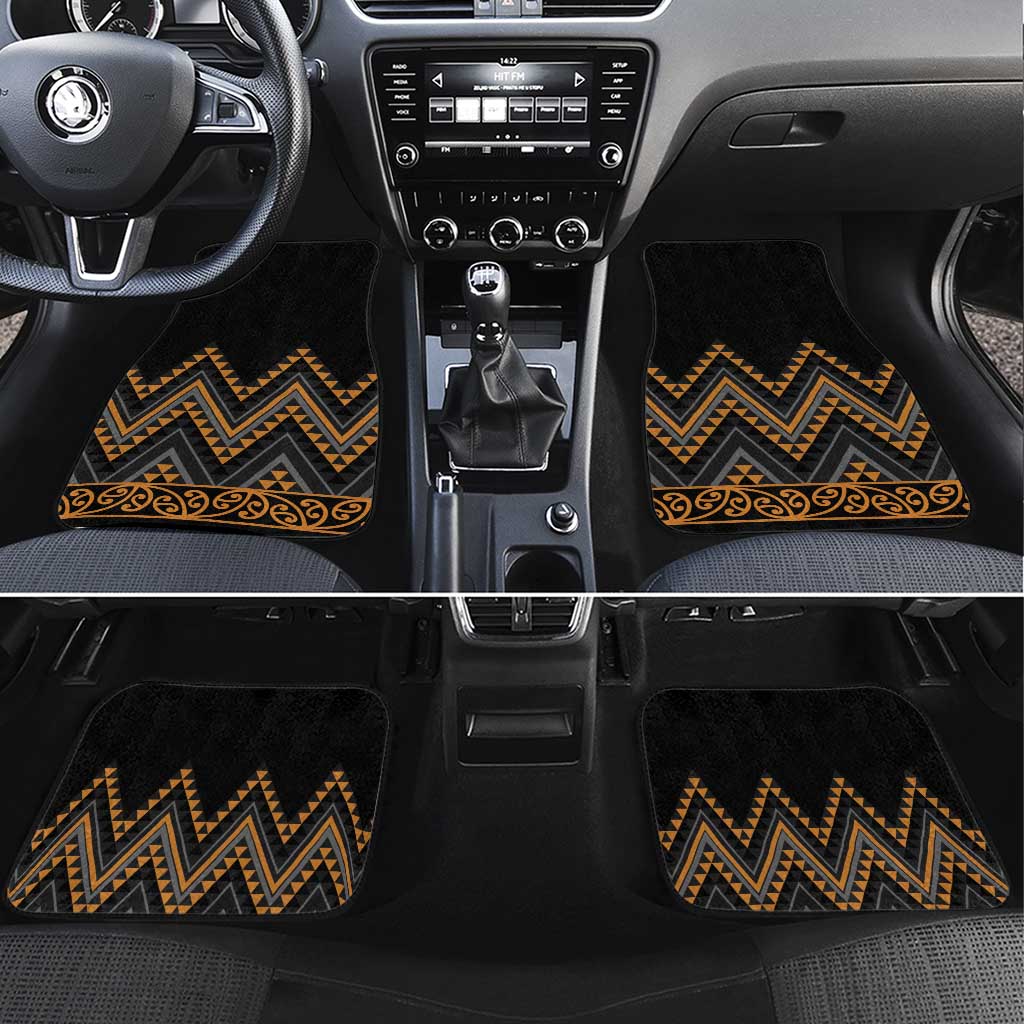 Gold Aotearoa Mangopare Kowhaiwhai and Niho Taniwha Car Mats Maori New Zealand