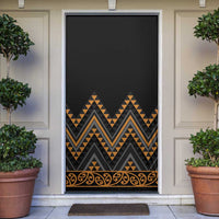 Gold Aotearoa Mangopare Kowhaiwhai Niho Taniwha Door Cover Maori New Zealand - Polynesian Pride