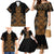 Gold Aotearoa Mangopare Kowhaiwhai and Niho Taniwha Family Matching Mermaid Dress and Hawaiian Shirt Maori New Zealand