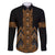 Gold Aotearoa Mangopare Kowhaiwhai and Niho Taniwha Family Matching Tank Maxi Dress and Hawaiian Shirt Maori New Zealand