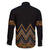 Gold Aotearoa Mangopare Kowhaiwhai and Niho Taniwha Family Matching Tank Maxi Dress and Hawaiian Shirt Maori New Zealand