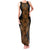 Gold Aotearoa Mangopare Kowhaiwhai and Niho Taniwha Family Matching Tank Maxi Dress and Hawaiian Shirt Maori New Zealand
