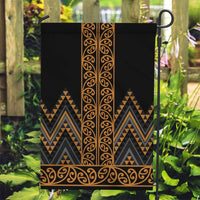 Gold Aotearoa Mangopare Kowhaiwhai and Niho Taniwha Garden Flag Maori New Zealand