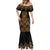 Gold Aotearoa Mangopare Kowhaiwhai and Niho Taniwha Mermaid Dress Maori New Zealand