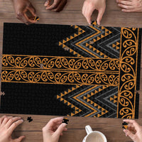 Gold Aotearoa Mangopare Kowhaiwhai Niho Taniwha Puzzle Maori New Zealand - Polynesian Pride