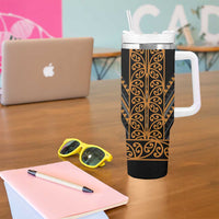 Gold Aotearoa Mangopare Kowhaiwhai and Niho Taniwha Tumbler With Handle Maori New Zealand