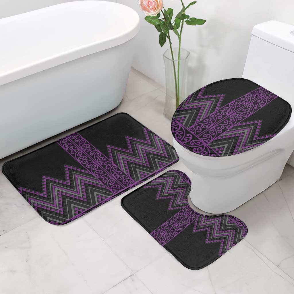 Purple Aotearoa Mangopare Kowhaiwhai Niho Taniwha Bathroom Set Maori New Zealand - Polynesian Pride