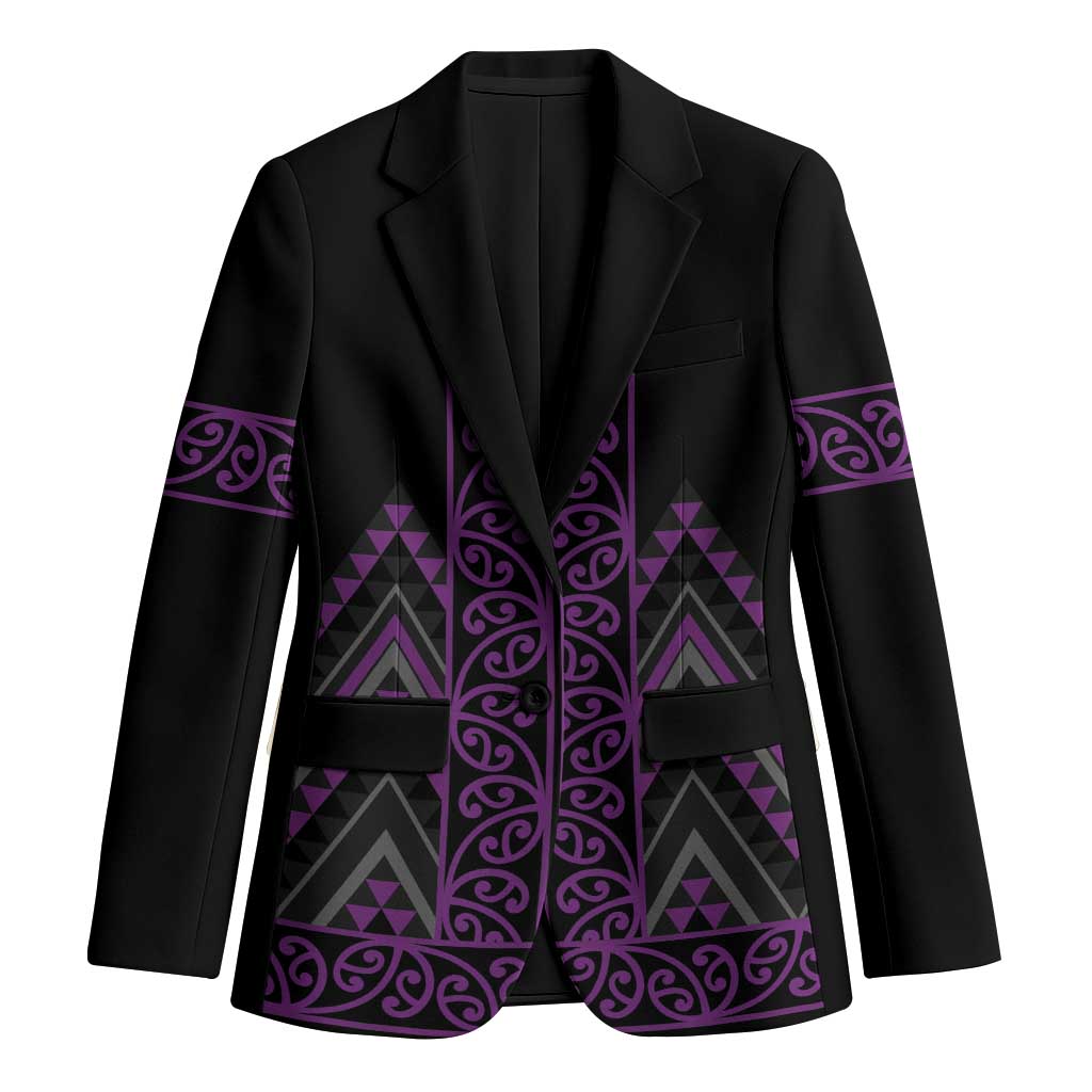 Purple Aotearoa Mangopare Kowhaiwhai Niho Taniwha Blazer Maori New Zealand - Polynesian Pride