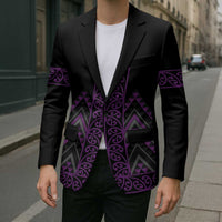 Purple Aotearoa Mangopare Kowhaiwhai Niho Taniwha Blazer Maori New Zealand - Polynesian Pride