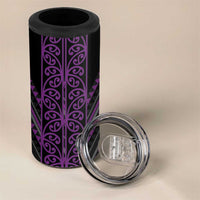 Purple Aotearoa Mangopare Kowhaiwhai and Niho Taniwha 4 in 1 Can Cooler Tumbler Maori New Zealand