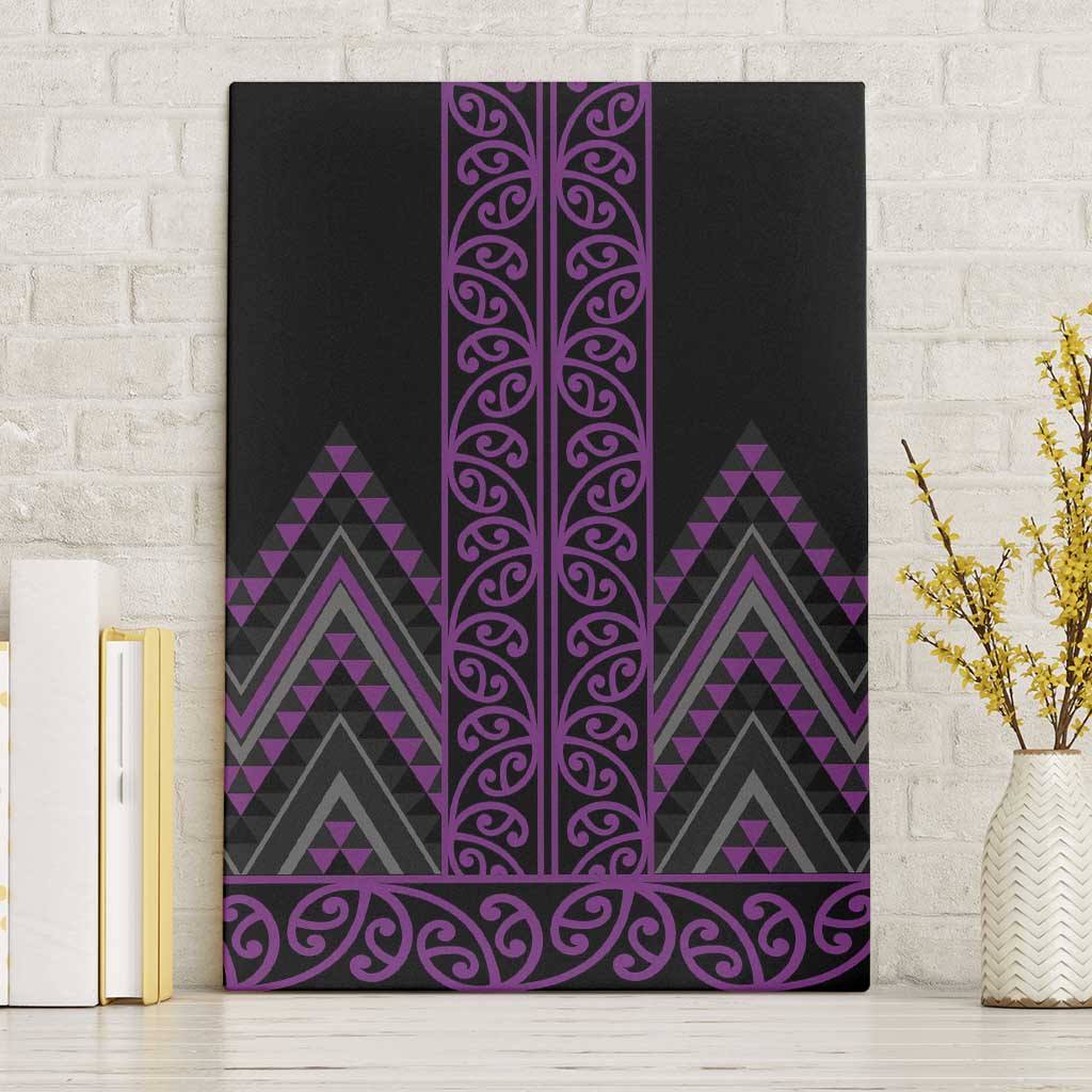 Purple Aotearoa Mangopare Kowhaiwhai and Niho Taniwha Canvas Wall Art Maori New Zealand LT14 Without Frame Purple - Polynesian Pride