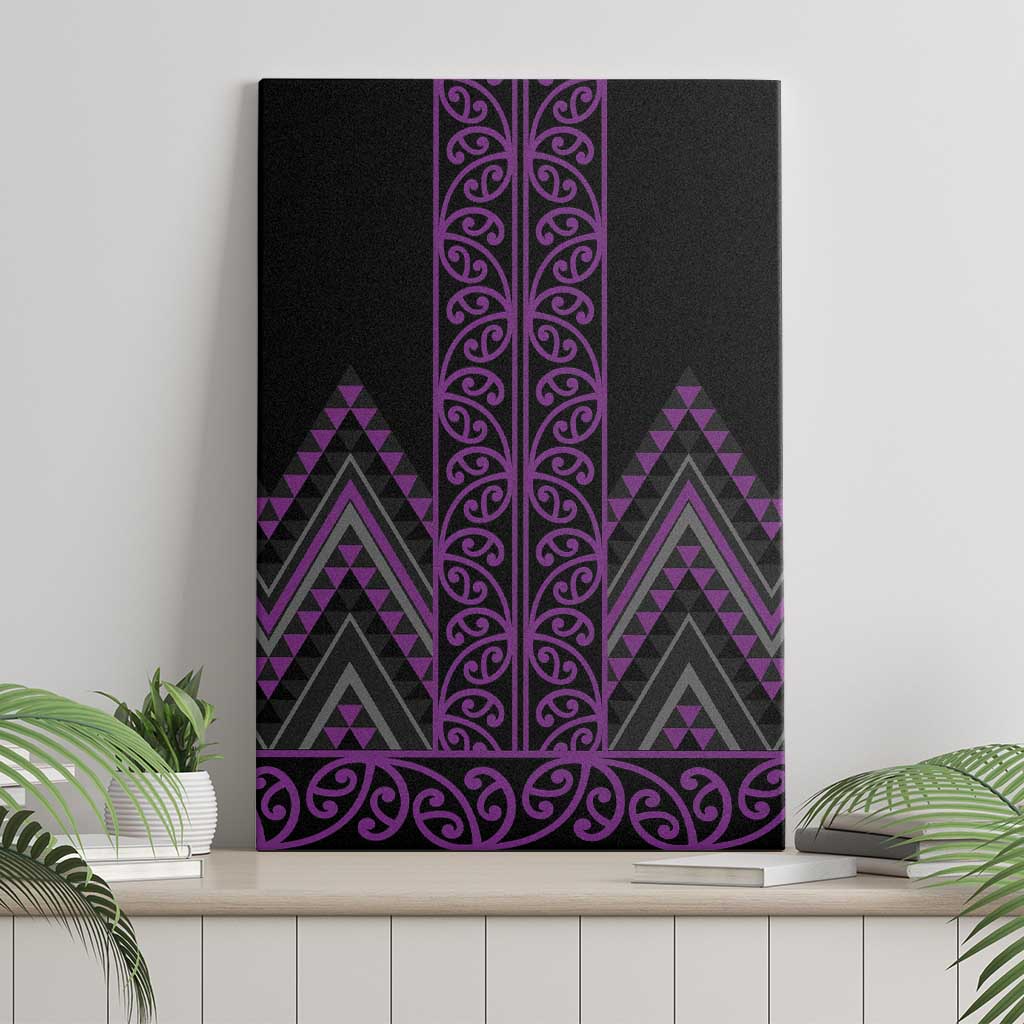 Purple Aotearoa Mangopare Kowhaiwhai and Niho Taniwha Canvas Wall Art Maori New Zealand LT14 - Polynesian Pride
