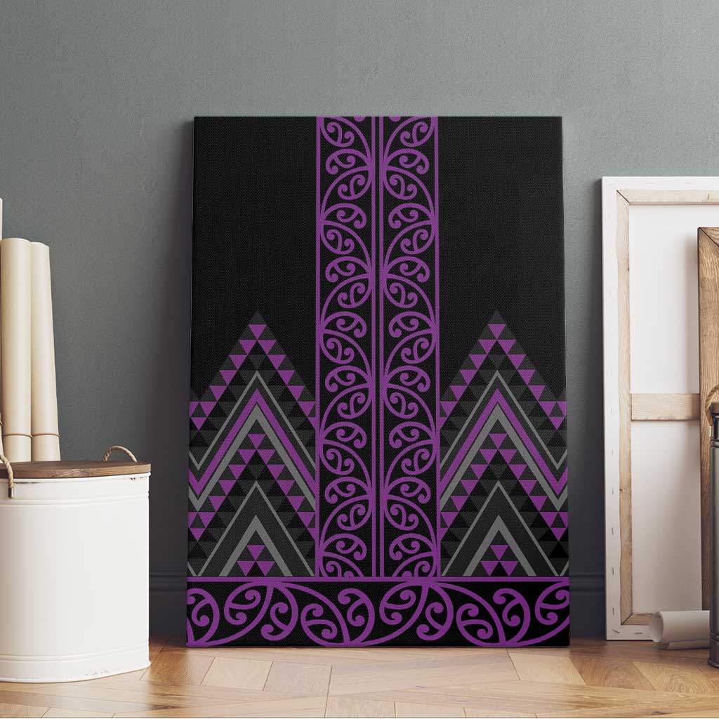Purple Aotearoa Mangopare Kowhaiwhai and Niho Taniwha Canvas Wall Art Maori New Zealand LT14 - Polynesian Pride