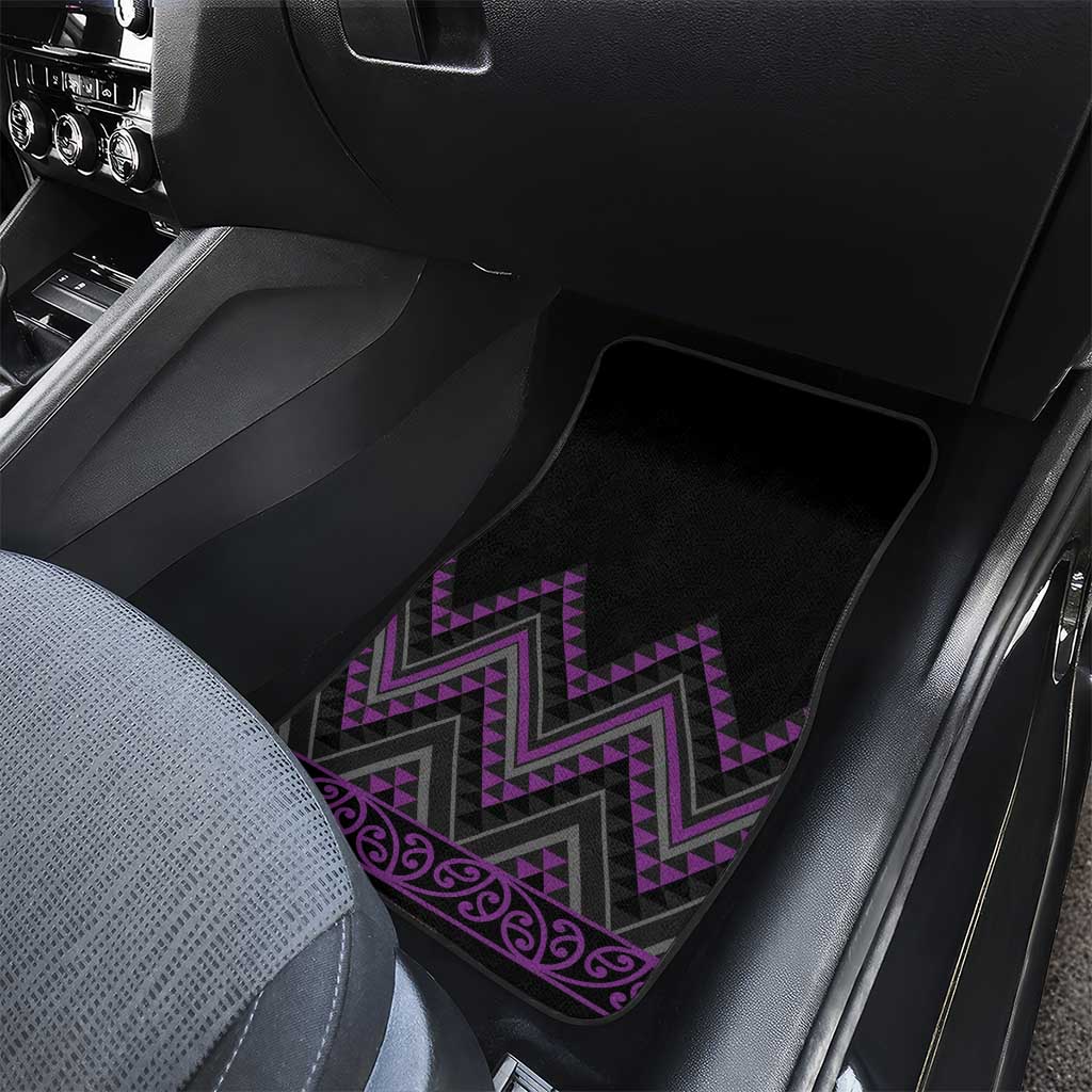 Purple Aotearoa Mangopare Kowhaiwhai and Niho Taniwha Car Mats Maori New Zealand