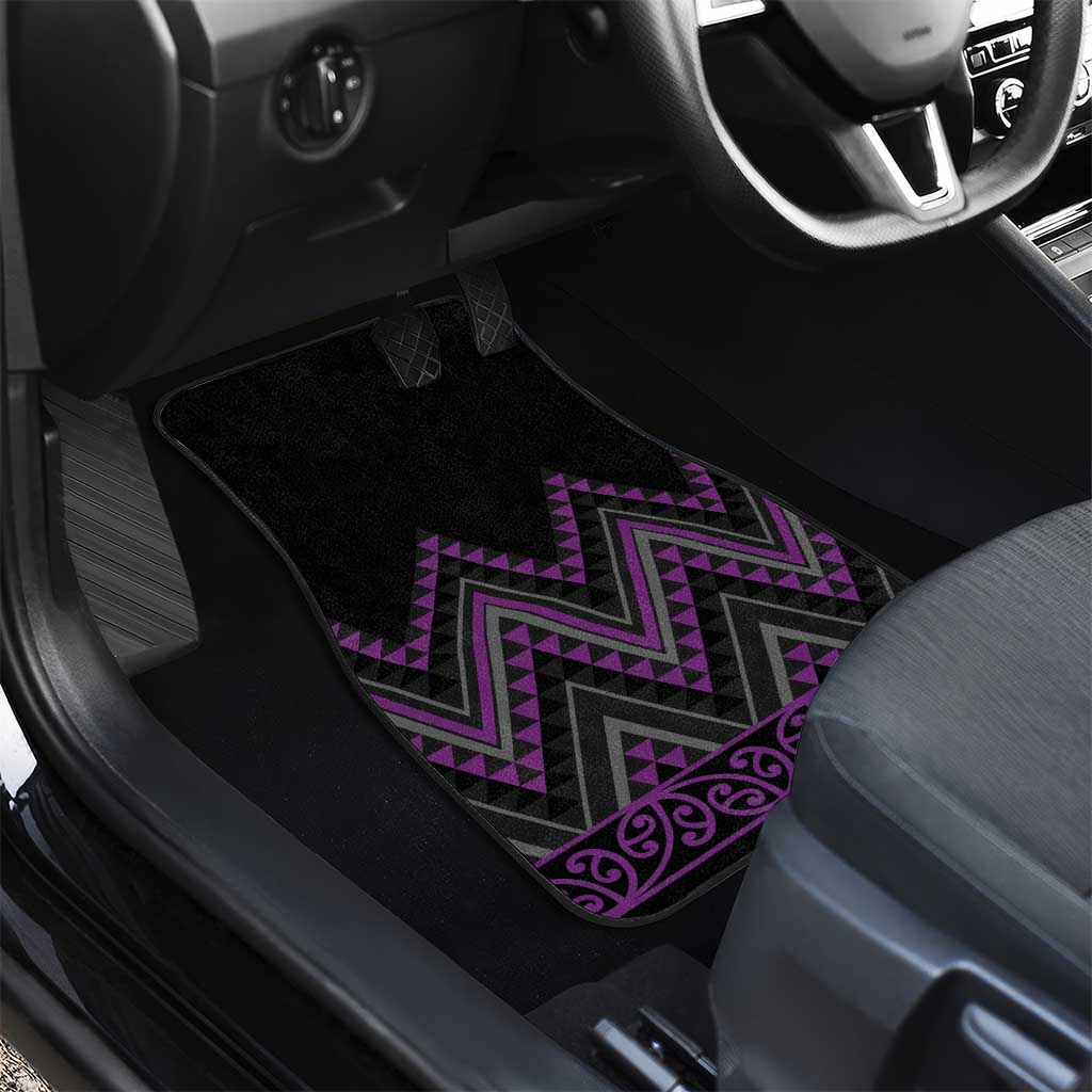 Purple Aotearoa Mangopare Kowhaiwhai and Niho Taniwha Car Mats Maori New Zealand
