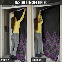 Purple Aotearoa Mangopare Kowhaiwhai Niho Taniwha Door Cover Maori New Zealand - Polynesian Pride