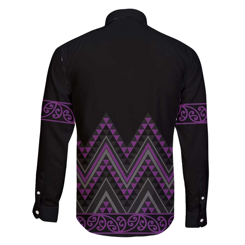 Purple Aotearoa Mangopare Kowhaiwhai and Niho Taniwha Family Matching Mermaid Dress and Hawaiian Shirt Maori New Zealand LT14 - Polynesian Pride
