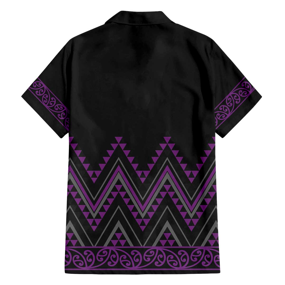 Purple Aotearoa Mangopare Kowhaiwhai and Niho Taniwha Family Matching Off The Shoulder Long Sleeve Dress and Hawaiian Shirt Maori New Zealand LT14 - Polynesian Pride