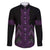 Purple Aotearoa Mangopare Kowhaiwhai and Niho Taniwha Family Matching Summer Maxi Dress and Hawaiian Shirt Maori New Zealand