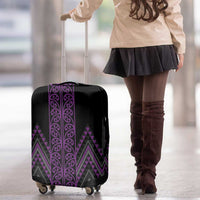 Purple Aotearoa Mangopare Kowhaiwhai and Niho Taniwha Luggage Cover Maori New Zealand