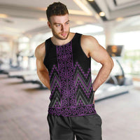 Purple Aotearoa Mangopare Kowhaiwhai and Niho Taniwha Men Tank Top Maori New Zealand LT14 Purple - Polynesian Pride