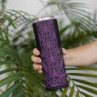 Purple Aotearoa Mangopare Kowhaiwhai and Niho Taniwha Skinny Tumbler Maori New Zealand LT14 - Polynesian Pride