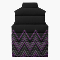 Purple Aotearoa Mangopare Kowhaiwhai Niho Taniwha Sleeveless Puffer Jacket Maori New Zealand - Polynesian Pride