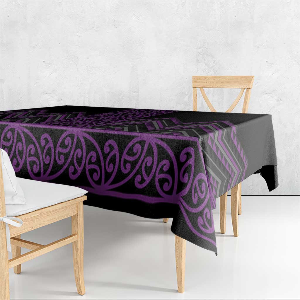 Purple Aotearoa Mangopare Kowhaiwhai and Niho Taniwha Tablecloth Maori New Zealand