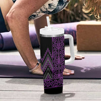Purple Aotearoa Mangopare Kowhaiwhai and Niho Taniwha Tumbler With Handle Maori New Zealand